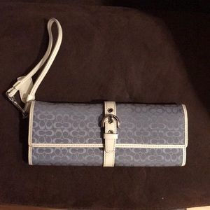 Ice Blue Coach Wristlet Wallet